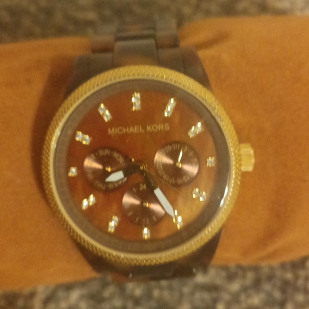 Michael Kors Gold and Brown Chronograph Women's  Watch Mk 5038 Ritz